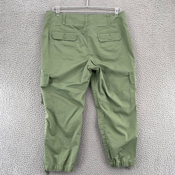 Talbots Pants Womens 8 Petite Green Signature Stretch Skimmer Pedal Pusher Cargo - Picture 3 of 12